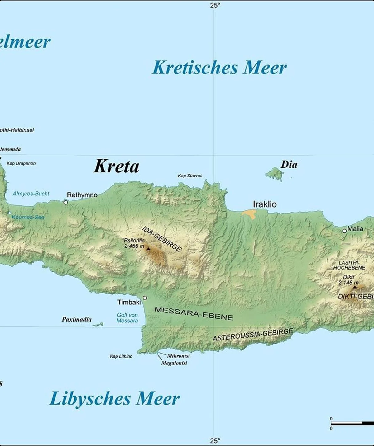 © Frente - Own work, translated from Image:Crete_relief_map-fr.svg by user:Sting